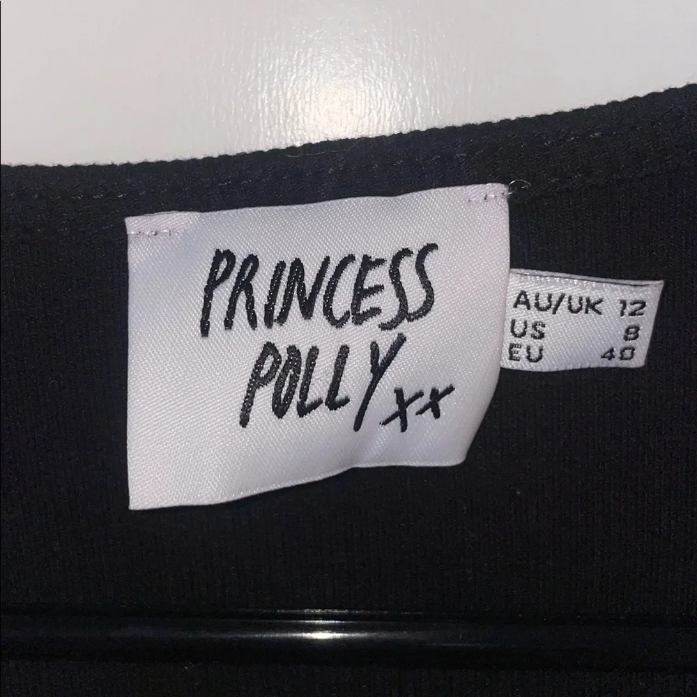 Princess Polly black Hook Closure long sleeve crop top size 8 - Picture 3 of 4